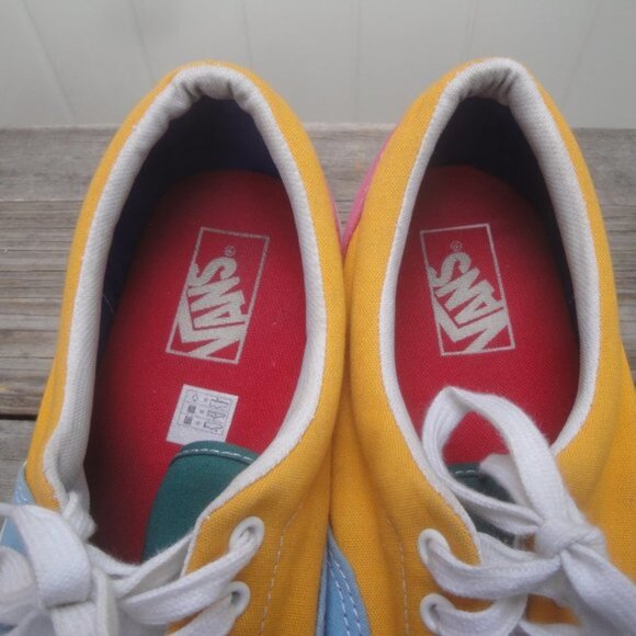 Vans Men's Shoes ERA CANVAS 'COLOR BLOCK Blue Pink and Orange 10.5 - Picture 4 of 7